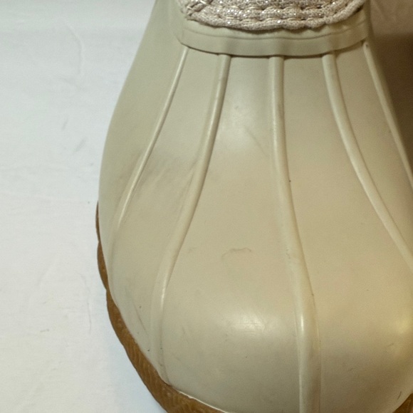 SPERRY Duck Boots Womens Sz 7.5 Cream Saltwater Sparkle - Picture 4 of 15